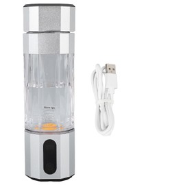 Hydrogen Water Bottle with Colorful Lights Platinum Titanium Electrode 2 Gears 2 Concentrations Anti Leakage Portable Hydrogen Water Generator Silver