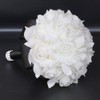 Flonding Wedding Bouquet, Black Bouquet for Bride Bridesmaid with Diamond