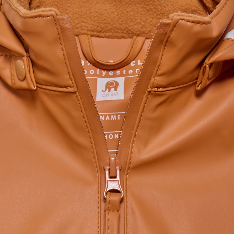 Celavi Unisex Children's Basic Recycle PU Rainwear Set, Amber Brown