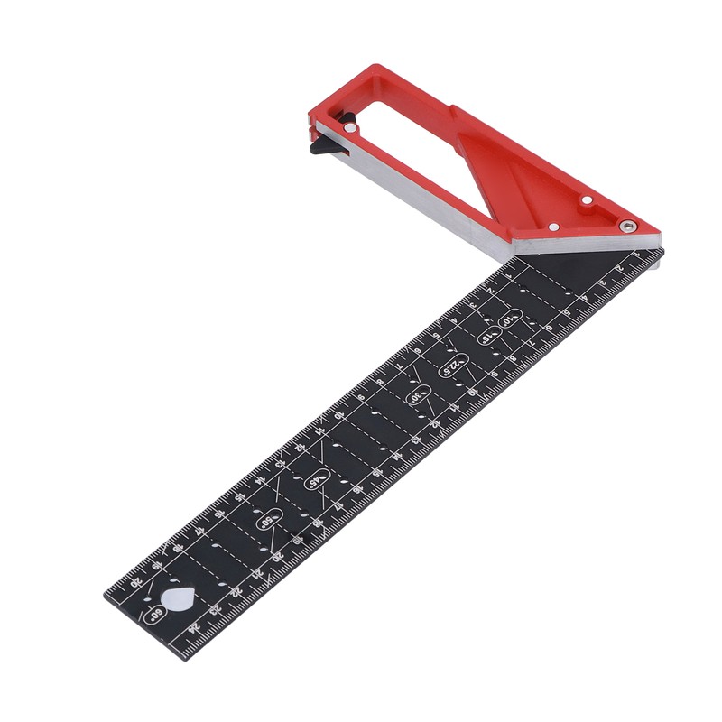 Woodworking Straight Angle Ruler 30° 45° 90° 3mm Thickness Adjustable
