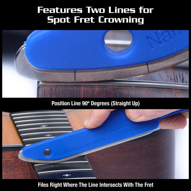 MusicNomad MN850 Diamond Coated, Safe Zone Guitar Fret Crowning File