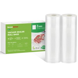 Bonsenkitchen Vacuum Sealer Bags Rolls, 11 in x 50 ft Rolls 2 pack Durable Food Sealer Bags, Commercial Grade, Heavy Duty, BPA Free, Seal a Meal, Great for Food Storage & Sous Vide Cooking, VB24