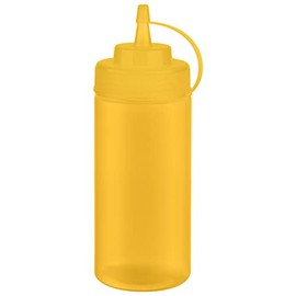 APS 93254 Squeeze Bottles, Set of 6, Diameter 7 cm, Height 20 cm, 490 ml Polyethylene, Yellow with Screw Lid with Cap Filling Opening: Diameter 5.5 cm
