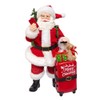 Kurt Adler 10.5" Fabriché™ Santa with Red Luggage, 2-Piece Set
