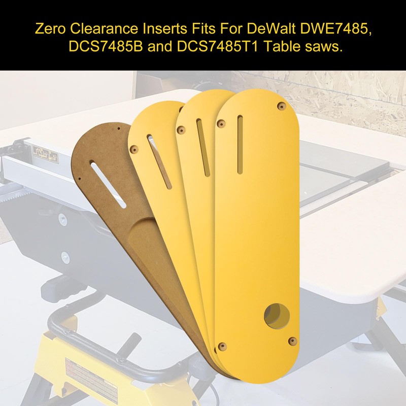 (4 Pack) Zero Clearance Insert Throat Plate Compatible with DeWalt