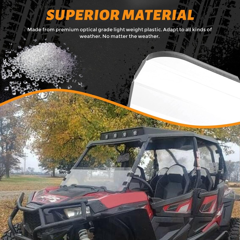 HECASA Half Windshield Compatible with 2014-2021 Polaris RZR XP 1000/