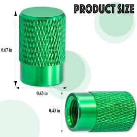 MEAJOO 4PCS Tire Valve Stem Caps, Wheel Valve Stem Covers, Corrosion Resistant, Leak-Proof, Dust Proof, Universal for Cars, SUVs, Bikes, Trucks and Motorcycles (Green)