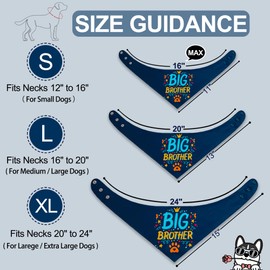 Big Brother Bandana para perro con botón a presión, bufanda de satén azul sedoso, accesorios de anuncio de bebé para perros, accesorio fotográfico de revelación de género, regalo elegante para