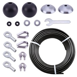 FOLUXING Heavy-Duty 32.8Ft Cable Replacement Kit, 6mm PU Coated Steel Wire Rope with 17 Pcs Accessories – Higher Tensile Strength for LAT Pulldown, Low Row, Home Gym Machine