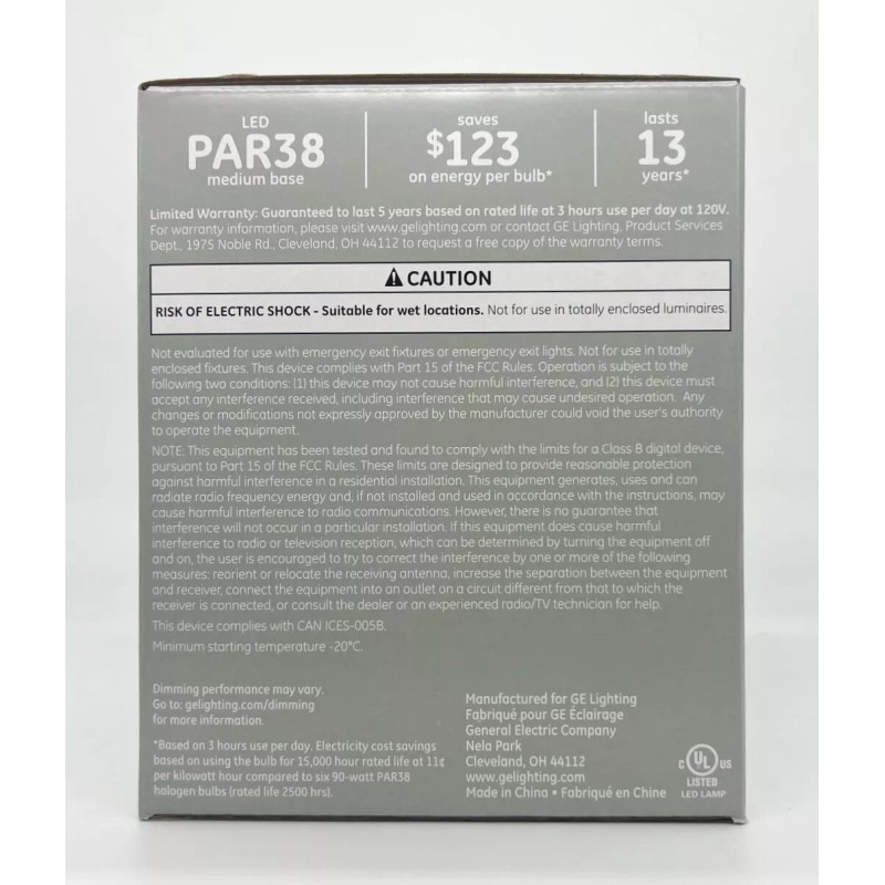 GE (4 bulbs) GE classic LED PAR38 Floodlight, 15 watts,