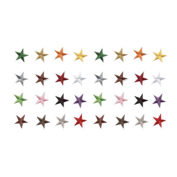 Artibetter 38pcs Star Patches Iron On, Sew on Patches Embroidered Badge, Colorful Five-Pointed Star Applique Patches DIY for Bags, Shoes, Hats, Clothes (Small Style)