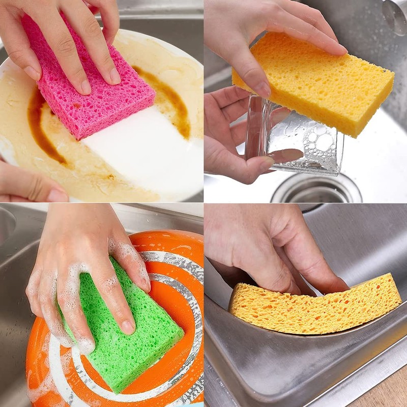 Pop-Up Sponges Kitchen, Pack of 10 Compressed Sponge Kitchen Cellulose