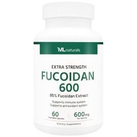 ML Naturals Extra Srength Fucoidan 600mg 60 Vegetable Capsules. Wild Wakame Extract. Supports Immune & Antioxidant System, NSF-Certified & cGMP-Compliant