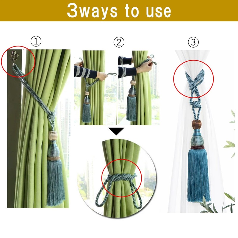 NOELAMOUR Curtain Tassel, Curtain Rope, Curtain Tieback, Decoration, Fashionable, Clasp,