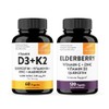 Sandhu's Vitamin D3 K2 with Quercetin Bundle with Elderberry Capsules | Supports Immune, Muscle, Teeth Health & Energy