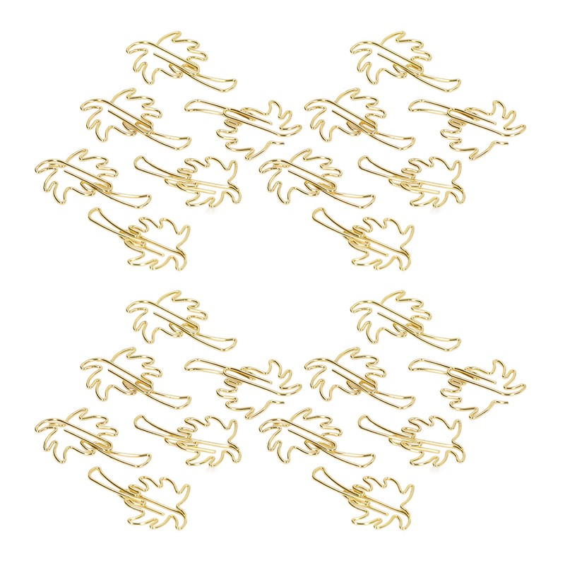 50 Pcs Paper Clips Portable Mini Cute Golden Coconut Tree