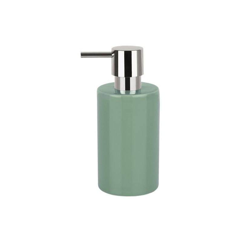 Spirella Liquid Soap Dispenser, Stoneware, Green, 7 x 7 x