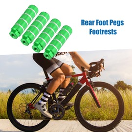 A ABSOPRO Rear Foot Pegs Footrests Universal Green for BMX MTB Bike Bicycle Fit 3/8 Inch (Set of 4)