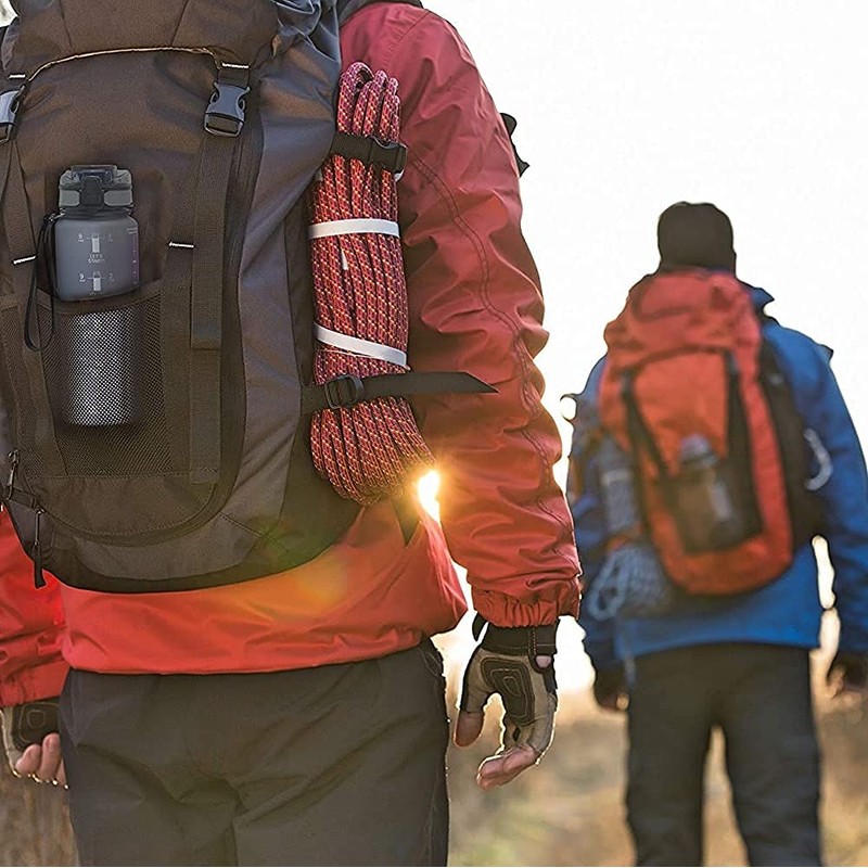 SEEPAR Water Bottle 1L with Time and Hydration Markers, Leak-Proof