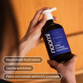 Naomi After-Cooking Hand Scrub | Neutralizes Food Odors | Exfoliating Hand Wash | Luxury Kitchen Soap (Bergamot & Pepper)