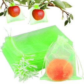 60 Pcs Fruit Protection Bags 7''x9'' Fruit Net Bags with Drawstring Bag for Fruit, Vegetable Net Cover Mesh Bag for Protecting Fruits(Fruit Green,7 x 9 Inch)