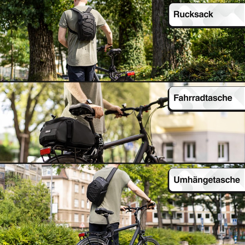 Valkental - 3-in-1 Bicycle Bag for Pannier Rack with Cooling