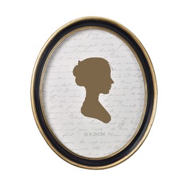 AELS 8x10 Inch Vintage Picture Frame, Elegant Antique Photo Frames with Glass Front, Photo Display, Tabletop Wall Hanging, Gift Ideas, Black Oval with Gold Trim