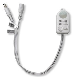 3in1 DC 5V-24V On Off Switch PIR Motion Activated Body Sensor Switch Cable LED Dimmer for LED Strip Light Camera Motor Automatic Equipment with Light Sensing Detection Function (DC Connector, White)