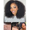 16 inch Lace Wigs Human Hair Curly Afro Wig Curly