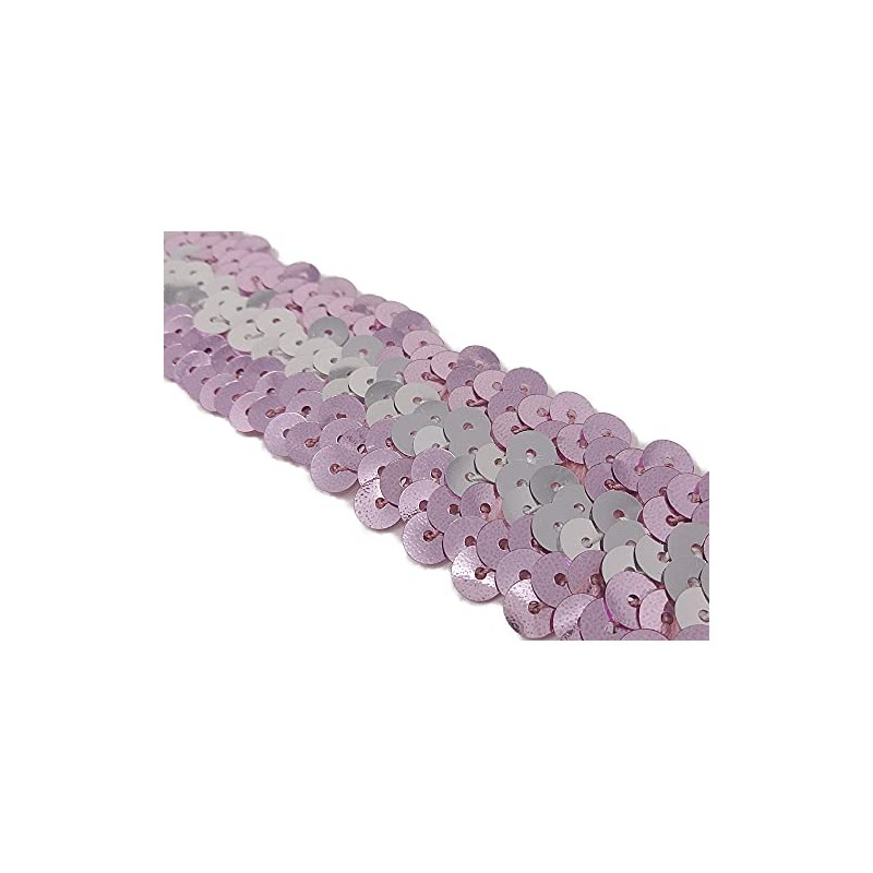 キラリ手芸部 No.1700スパンコールブレード収縮性タイプ_ピンク色_幅3.0cm×長さ2ｍ巻き シークイン sequin