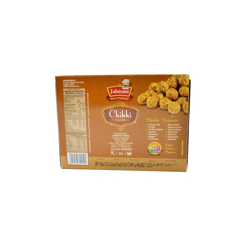 Jabsons, Chikki Til Laddu, 350 Grams(gm)