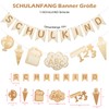 Schulanfang-Dekoset mit Holz-Einschulungskranz | Klassenzimmer-Girlande & Schulkind-Deko für Einschulungsparty |