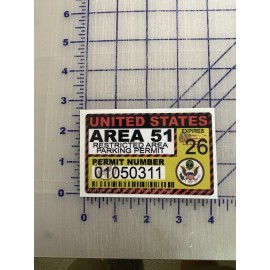 Egl Area 51 License Sticker Permit Funny Decal Bumper Alien UFO Conspiracy Space Usa