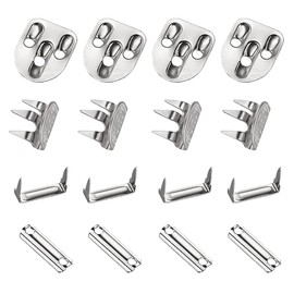 Metal Hooks and Eyes Closure No Sew Silver Hooks Heavy Duty 4-Part Trousers Hooks Closures No Sew Hooks for Pants 4 Sets in a Pack