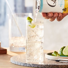 Q Mixers Light Tonic Water, Premium Cocktail Mixer Made with Real Ingredients, Only 20 Calories per Can, 7.5 Fl oz (Pack of 24)