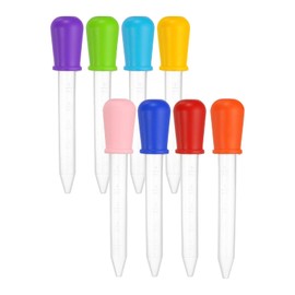 PATIKIL 8 Pack Liquid Pipettes Droppers, 5ml Silicone Liquid Dropper for Water Milk Candy Kitchen Gelatin Oil Crafts(8 Colors)