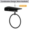 Bath Towel Ring with Shelf Stainless Steel Adhesive Towel Hanger