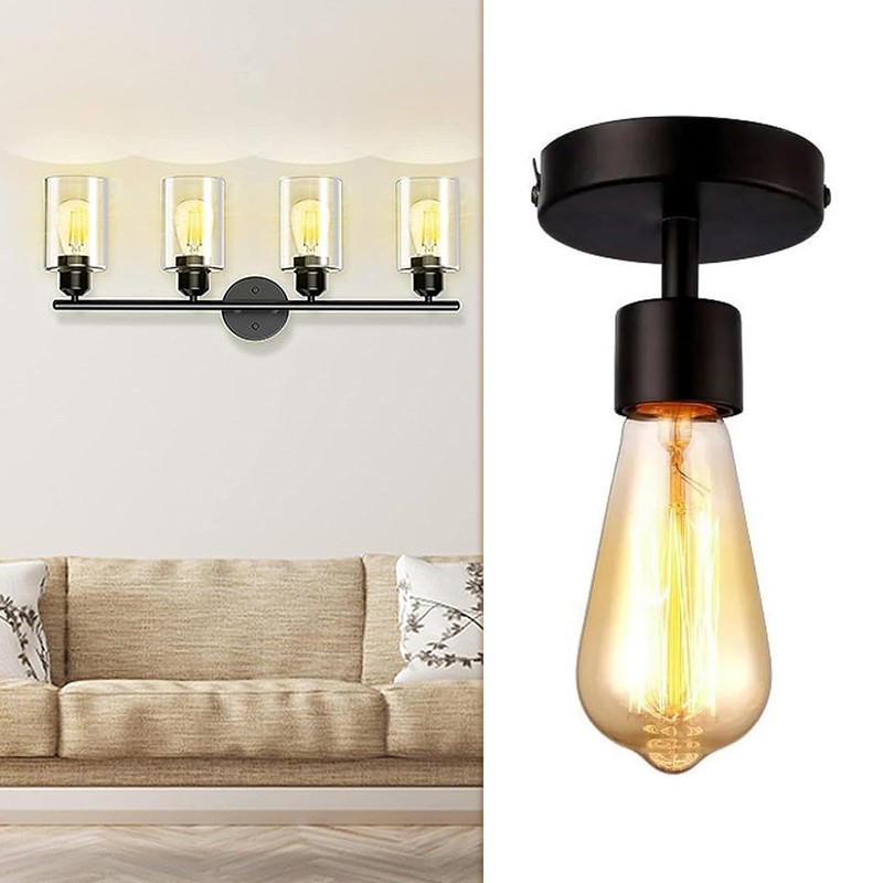 TOCCOOL 4 Pack Ceramics Light Socket Shade Rings, Light Socket