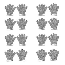 XKMT- In/Outdoor Children Kid (Size XXS x 8set) Cut-Resistant Gloves Level 5 Protection Stretch Safety Cutting Gloves In/Outdoor Kitchen Work Grade [P/N: ET-TOOL032-XXS X8-GRAY ]