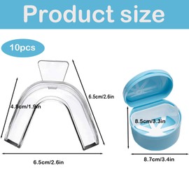 10 PCS Teeth Whitening Trays, Moldable Mouth Trays with Retainer Case, Custom Fit for Teeth Whitening, Grinding Protection, Travel-Friendly Dental Care Solution