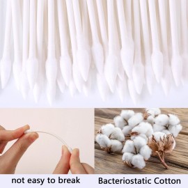 Hisopos de algodón puntiagudos compatibles con puntas Q puntos de doble precisión algodón 400 un.