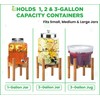 ZPirates Drink Dispenser Bamboo Stand/Holder - Adjustable, Holds Dispensers for