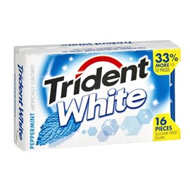 Trident White Peppermint Sugar Free Gum 16 PC (Pack of 36)