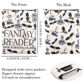 JTOUK Romantasy Roman Fantasy Reader Book Sleeve Book Sleeve Book Lover Gift Bookish Gift Reading Gift for Her (Fantasy Reader BSL EU)