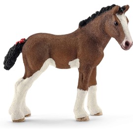 Schleich Farm World, Farm Animal Horse Toys for Kids and Toddlers, Clydesdale Foal Figurine, Ages 3+
