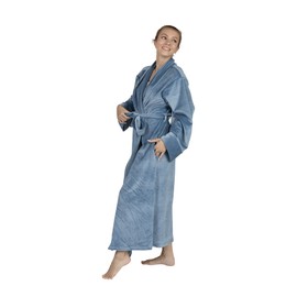 Pure Fiber Cloud Soft Velour Robe | Luxurious Plush Spa Robe for Women | Cozy Lounge Wear & Relaxing Bathrobe
