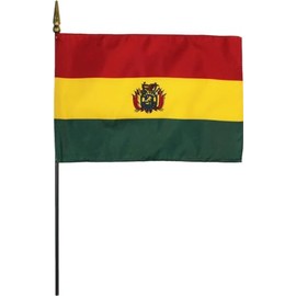 Bolivia - 8 in x 12 in World Stick Flag