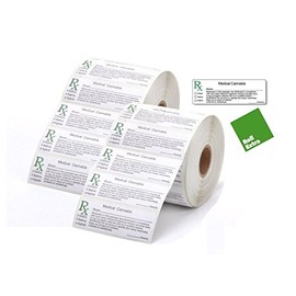 Roll Extra 500X RX MEDICAL LABELS (made stickers labels for squeeze pop top pots tubs, prescription container vials, snap caps, compliant strain labels (FREE RE certificate)