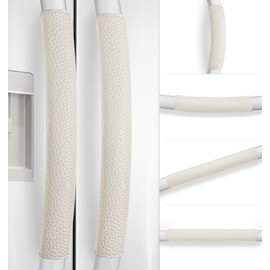 Rikzor Refrigerator Door Handle Covers, Set of 6, Adjustable Appliance Handle Covers, Keep Your Kitchen Clean, Microwave Oven Stove Dishwasher Handle Protector, Non Slip Fridge Handle Cover (Ivory)