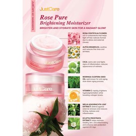 JustCare Cream, Hyperpigmentation Treatment for Face - Moisturizer for Face Korean, Best Moisturizer for Dry Skin Face, Brightening Face Cream for Dark Spots & Melasma Care, Deep Hydration & Glow